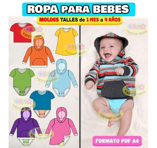 Moldes Patrones Ropa Bebés Enteritos Bodys Campera Ui 1