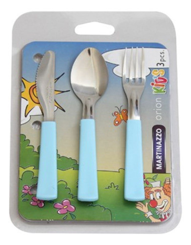 Juego Cubiertos Infantil Celeste 0