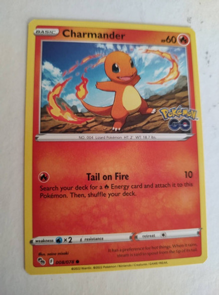 Carta Pokemon Charmander Pokemon Go 008/078 0