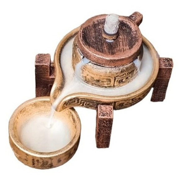 Porta Incensário Cascata Moinho Resina Decoração E Brinde 1