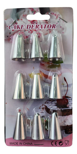 Set Picos De Manga X 9  Acero Inoxidable Pastelería 0