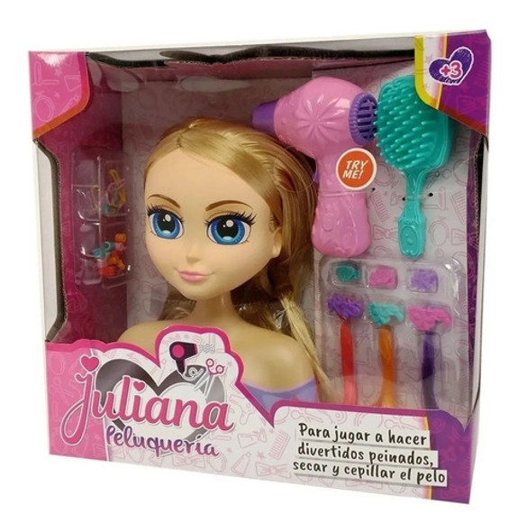 Juliana Peluquería Con Muñeca Para Peinar Y Accesorios 0