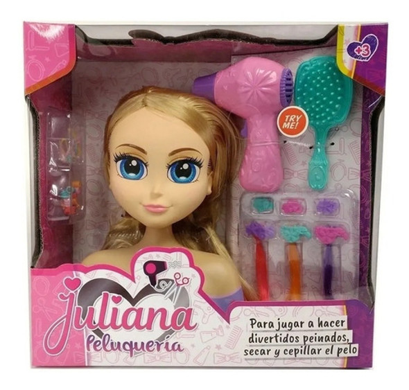 Juliana Peluquería Con Muñeca Para Peinar Y Accesorios 1