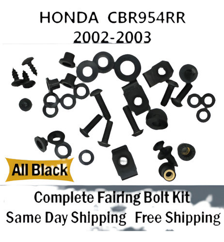 Completo Carenado Negro Perno Kit Tornillo Para Honda 2002 2 0