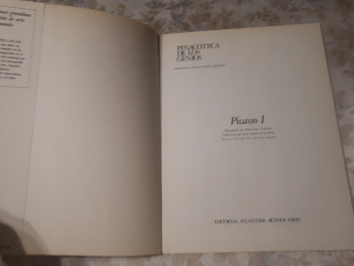 Pinacoteca De Los Genios- Picasso I - Editorial Atlantida 1