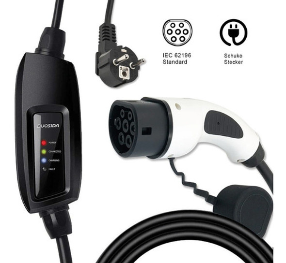 Cargador Portatil Para Auto Electrico De Schuko Tipo 2 1