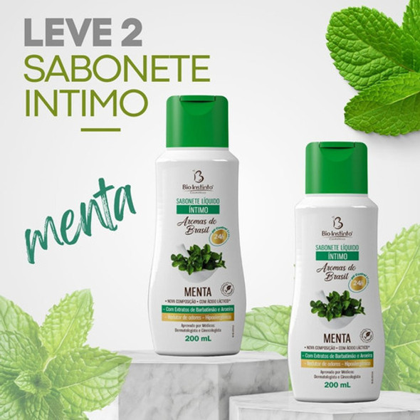 2 Sabonete Líquido De Menta Íntimo Reduz Odor 1