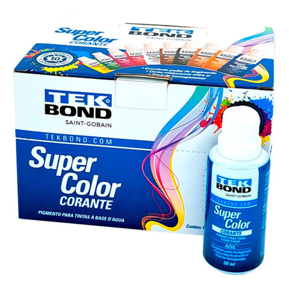 Corante Para Tinta Tekbond Azul (50ml) - Kit C/12 Peca 0 Corante Para Tinta Tekbond Azul (50ml) - Kit C/12 Peca 0
