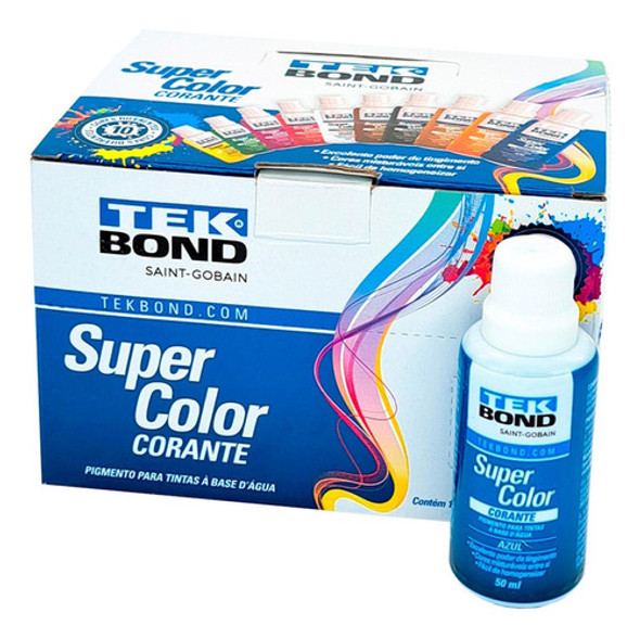 Corante Para Tinta Tekbond Azul (50ml) - Kit C/12 Peca 0 Corante Para Tinta Tekbond Azul (50ml) - Kit C/12 Peca 0