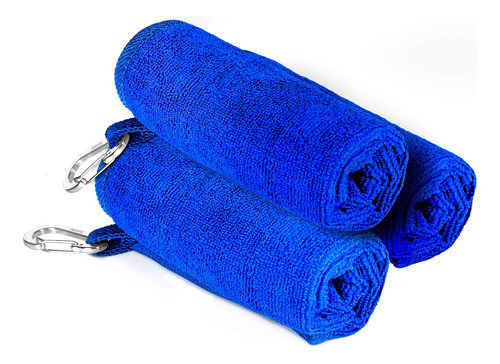 Booms Fishing B0t Toalla Microfibra Clip Azul Paquete 3 Ews 0