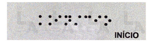 Kit 10 Placas Braile Autoadesiva Corrimão Inicio/final 10x3 0