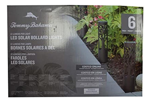 Tommy Bahama Solar Led Pathway Bolard Light, Paquete De 6 1