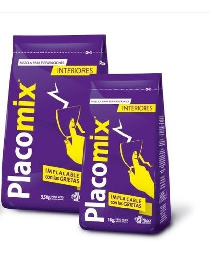 Enduido Placomix Para Interiores Base De Yeso X 1 Kg Cba 0
