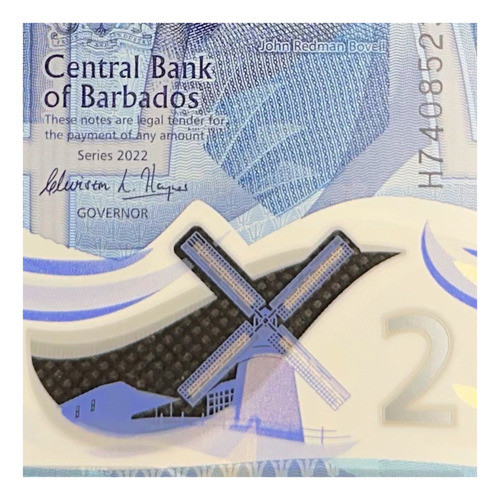 Barbados - 2 Dólares -  Año 2022 - Vertical - Polimero 1