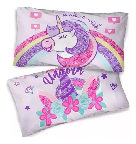 Juego De Sábanas  Unicornio  Piñata Oficial 1 1/2 Plaza 0