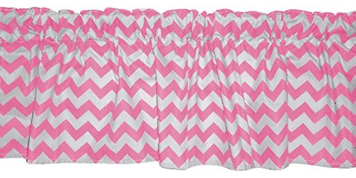 Ropa De Cama De Bebé Chevron Dot Window Valance, Rosa 0