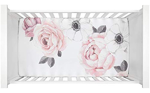 Lambs & Ivy Floral Garden - Sábana Ajustable Para Cuna Para 1