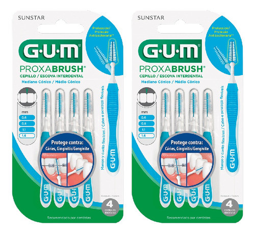 Gum Combo Cepillo Interdental Proxabrush 4 De 1.6 Mm X 2u 0