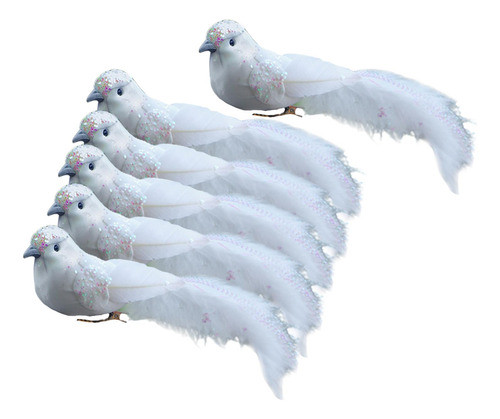 6 Estatuetas De Jardim De Pássaros Artificiais Realistas 1