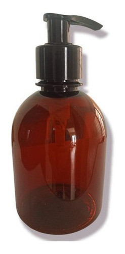 25 Frasco Pet Ambar 250ml Sabonete Alcool Gel Válvula Pump 1