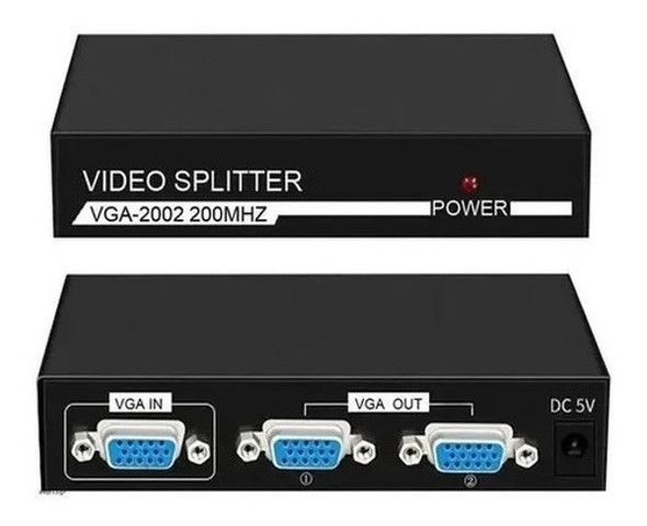 Splitter Vga 2 Puertos De Salida Con Fuente De Alimentación 0