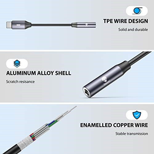 Adaptador Usb C A Jack Stouchi A 0.138 In (2 Paquetes) Gris 1
