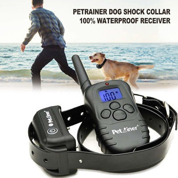 Petrainer Impermeable Recargable Perro Formación Collar Con 1