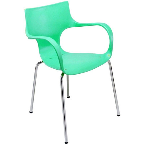 Silla Plastica Reforzada Hogar Comedor Jim Patas Cromadas 0