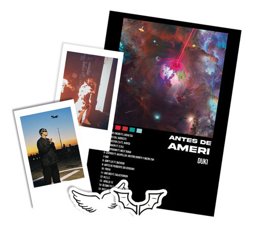 Poster + 3polaroids + 10stickers Duki Antes De Ameri River 0