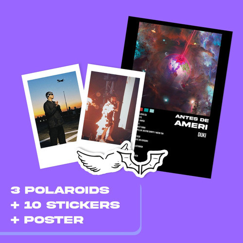 Poster + 3polaroids + 10stickers Duki Antes De Ameri River 1