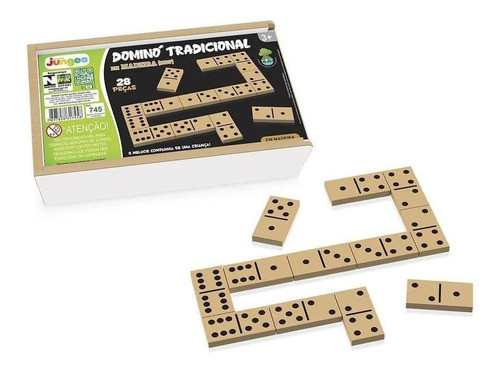 Dominó Madeira 28 Peças - Junges - Idade 03+ - Inmetro 0