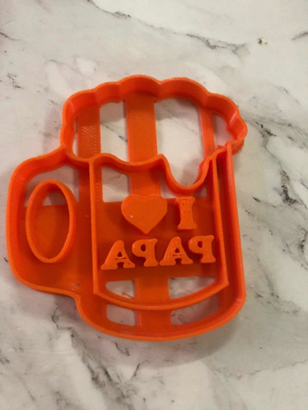 Cortante Plastico 3d Chopp Cerveza Amo A Papa Reposteria 1