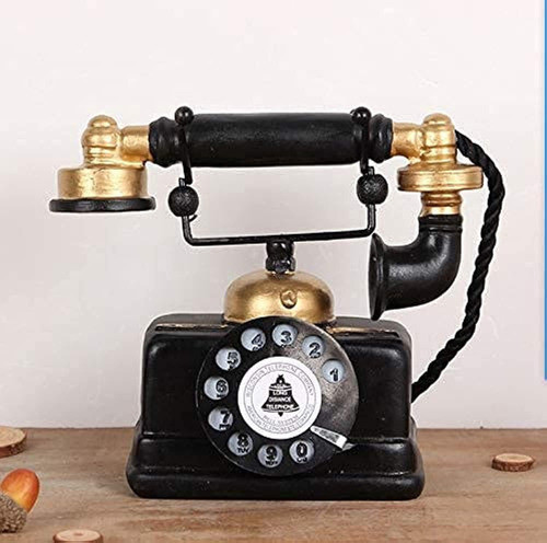 Teléfono Decorativo Retro Grande Dial Giratorio 19x16x10cm 1