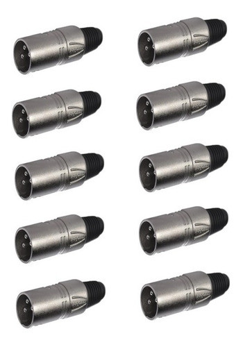 Pack X 10 Ficha Conector Canon Xlr Macho A Cable Proel. 0