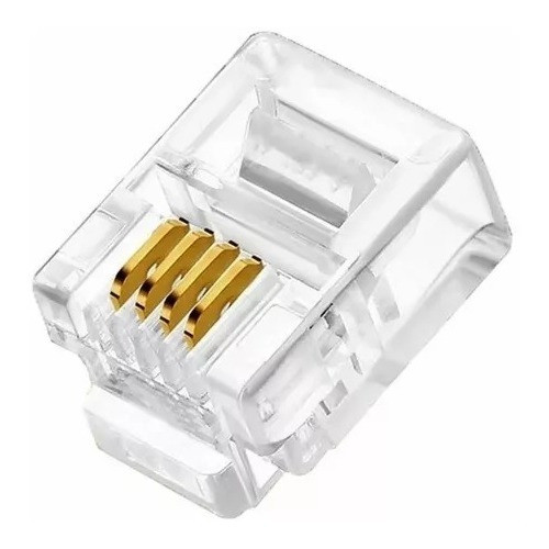 50pcs Plug Conector Rj11 6x4 Crimpar 4 Vias Telefonia Pct 1