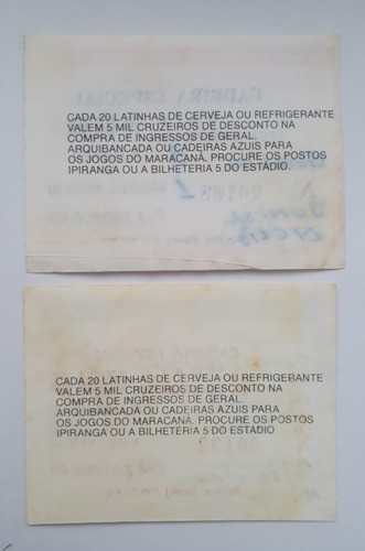 2 Ingresso Futebol Flamengo Taça Libertadores 1993 Raro 1