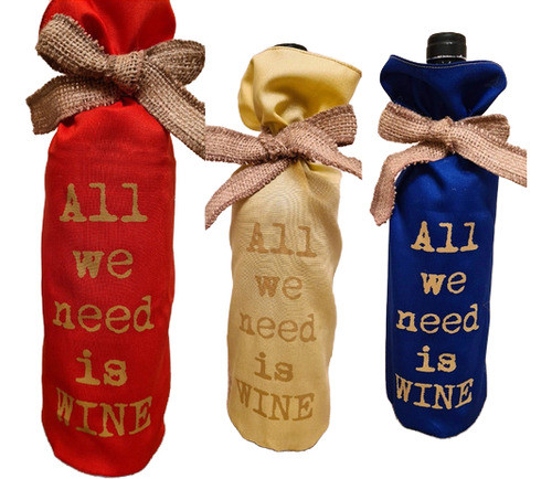 Combo X 3 Fundas De Botella De Vino Estampadas 0