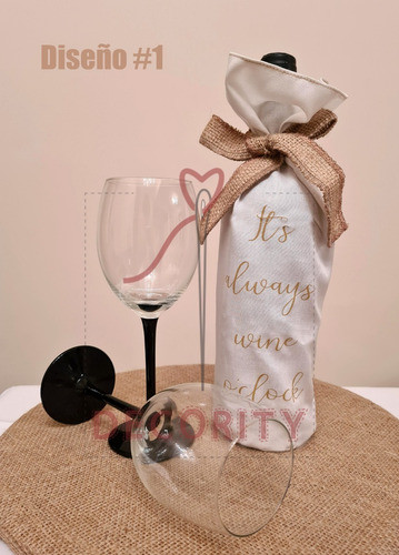 Combo X 3 Fundas De Botella De Vino Estampadas 1