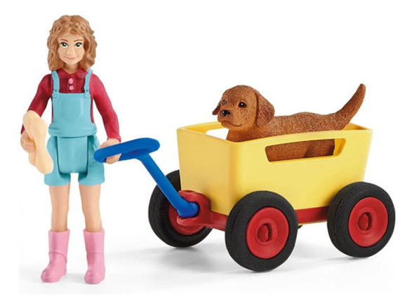 Juguete Schleich Muñeco Niña Con Perro Carrito Infantil Ax ® 0