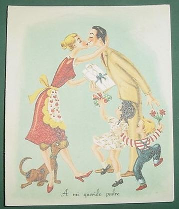 Vintage Tarjeta Dibujada Salutacion Dia Del Padre Modelo1 0
