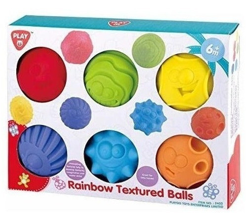 Playgo  Arco Iris Con Textura Balls6 Pcs Babytoy 1
