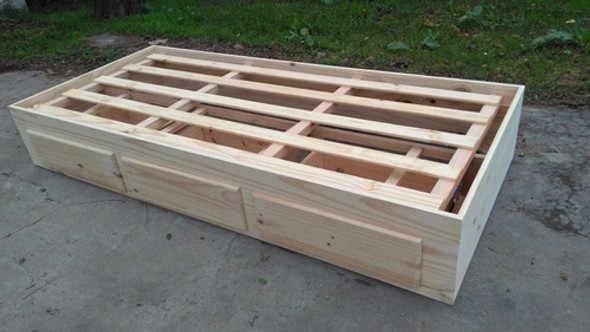 Cama Diván Box Sommier 1 Plaza C/3 Caj C/guias Metalicas 0