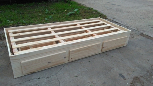 Cama Diván Box Sommier 1 Plaza C/3 Caj C/guias Metalicas 1