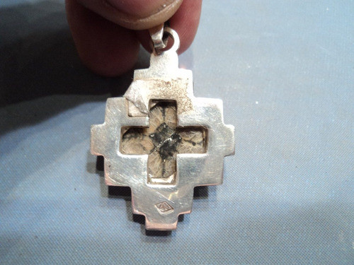 Colgante Dije Piedra De La Cruz En Plata Pampa Mapuche 1