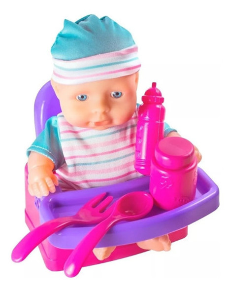 Bebe Muñeca Poppi Bebote Con Sillita Accesorios Mamadera New 0