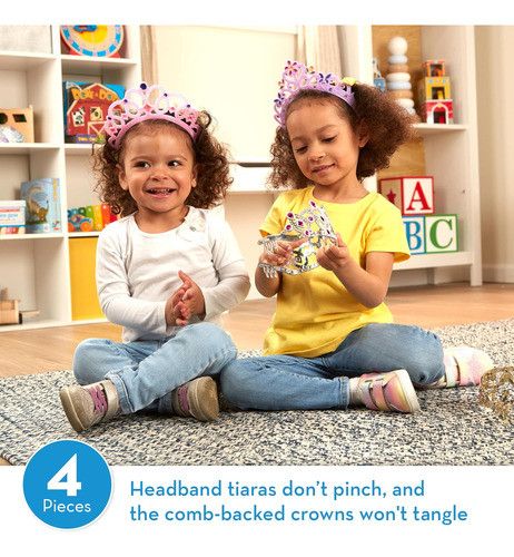 Tiaras De Disfraces De 4 Piezas, Rosa, Púrpura, Plata, Oro 1