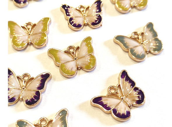 Pack X 9 Dijes Mariposa Esmaltados Artesanias Bijouterie 0