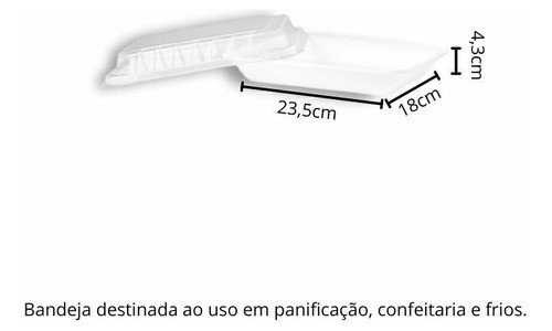 Bandeja B3 Rasa Branca Com Tampa Pet - Kcr-003 1