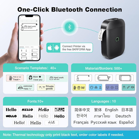 Impresora De Etiquetas Skrform D11 Pro Bluetooth Negro 1