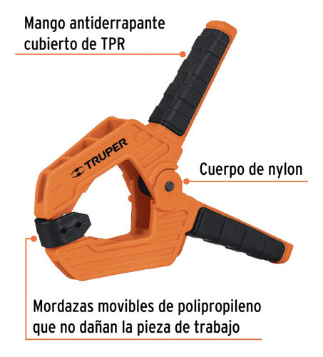 Prensa De Resorte 51 Cm , Cuerpo De Nylon Con Mango Truper 1